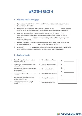 Writing unit 6 sexto