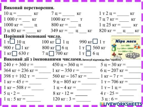 Одиниці вимірювання маси