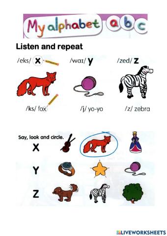 My alphabet x, y, z (Fly High 1)