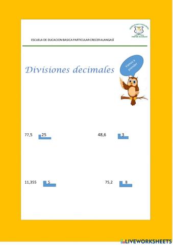 Divisiones decimales