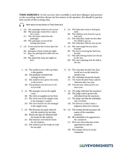 Listening exercise 6