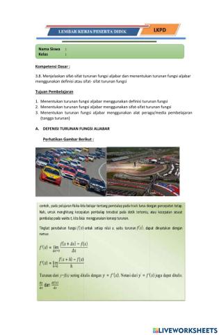 Turunan Fungsi Aljabar