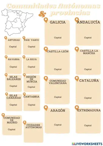 Comunidades autónomas y provincias