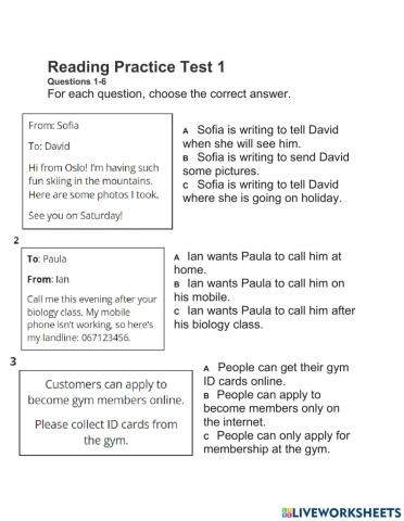 Full Reading Test