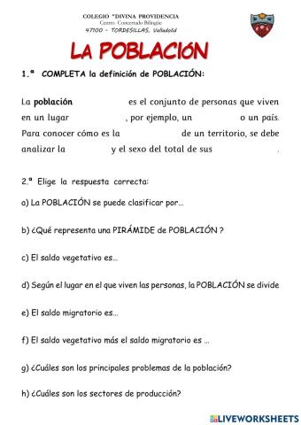 CC.SS. 4º EP La población entero