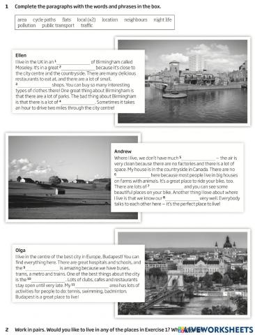 A2.6 7A Vocabulary: Features of City Life