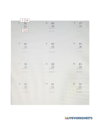 Subtraction with regrouping