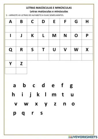 Letras maiúsculas e minúsculas