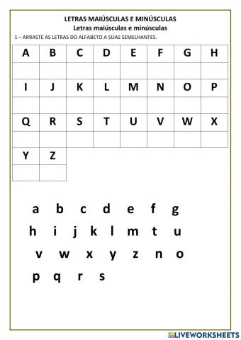Letras maiúsculas e minúsculas