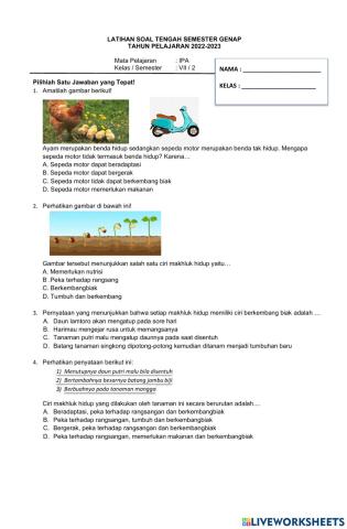 Latihan sts genap ipa