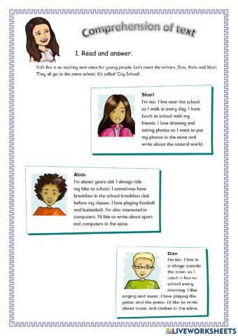 Comprehension of text