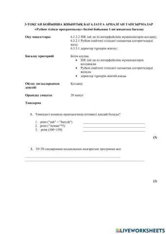 6сынып информатика 3 тоқсан бжб