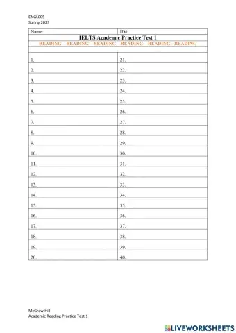 MGH Academic Reading Test 1