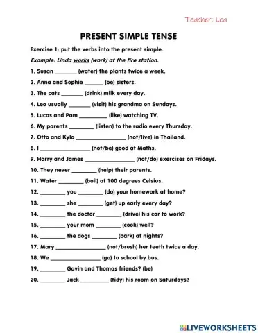 Present simple tense