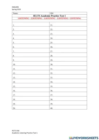 IELTS USA Listening Test 1