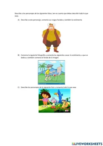 Descripción de personajes