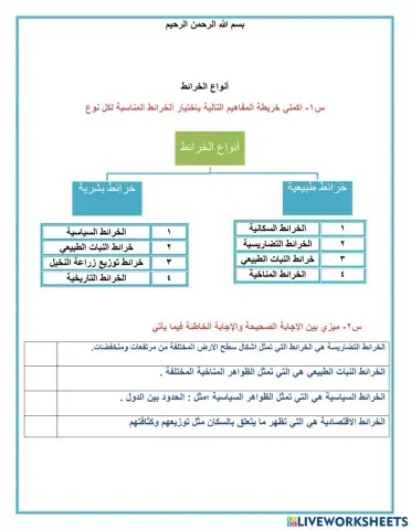 أنواع الخرائط