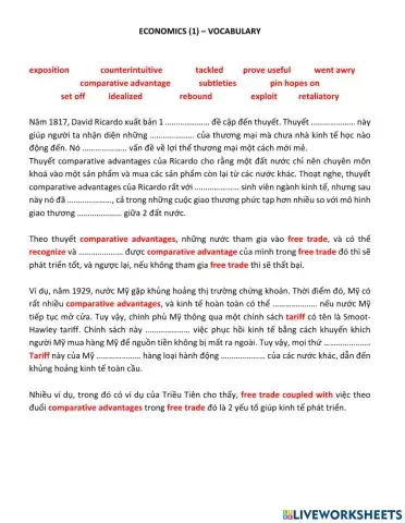 TRS6 - Economics (1) - Vocabulary