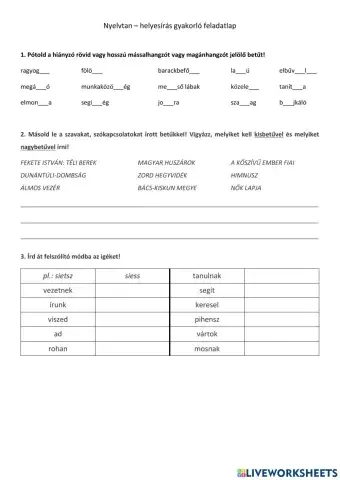 Magyar nyelvtan 4. osztály