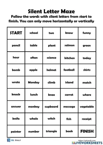 Silent Letters MAZE