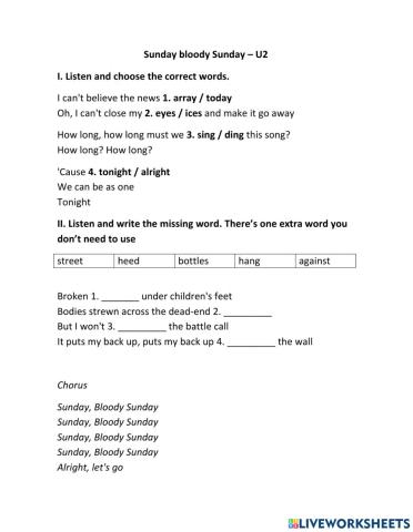 Sunday bloody Sunday