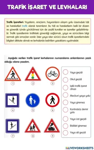 Trafik işaret ve Levhaları