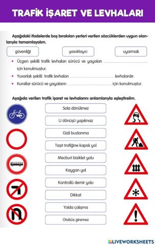 Trafik İşaret ve Levhaları