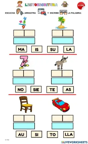 Palabras de dos sílabas