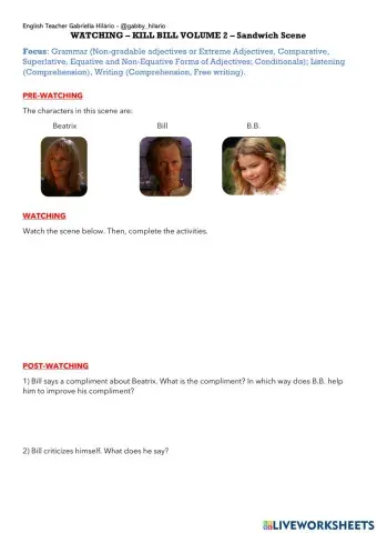 WATCHING – KILL BILL VOLUME 2 – Sandwich Scene