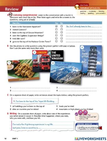 Top notch 2 unit 1 REVIEW (get reaquaninted with someone