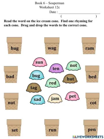 12c Rhyming Words Worksheet