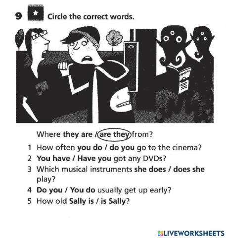 Circle the correct words Grammar by Teacher Kasim