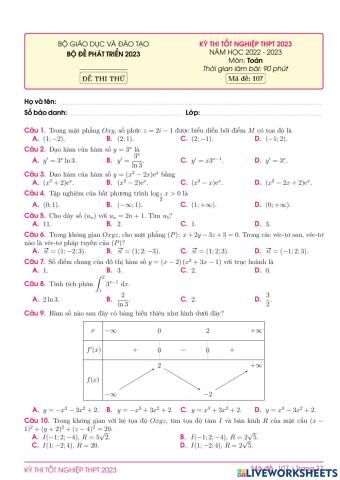TN2023-PBC-Đề ôn tập số 107