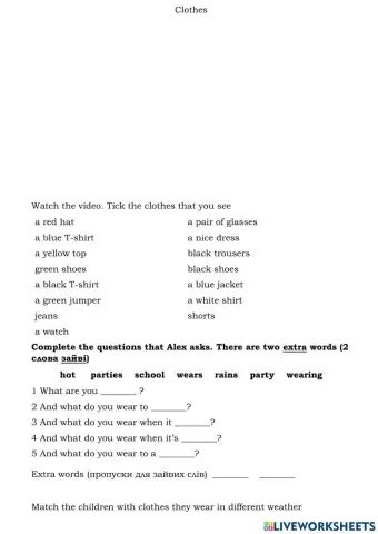 Clothes video Prepare 5 Unit 12