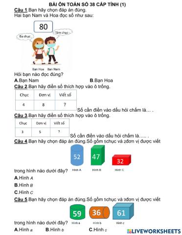 Đề ôn tập số 38 cấp tỉnh