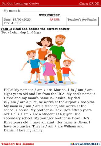 FFs1-Unit 6: Billy's Teddy