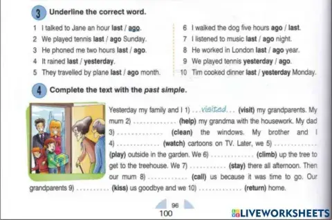 Past simple regular verbs