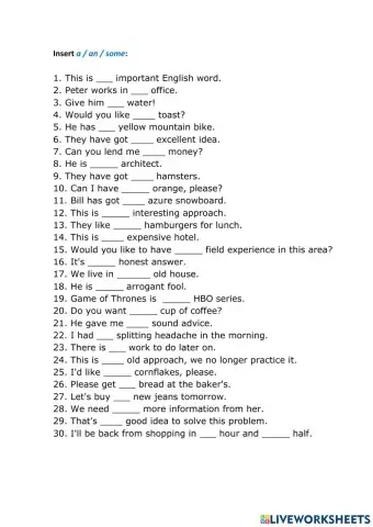 Articles (a-an-some)