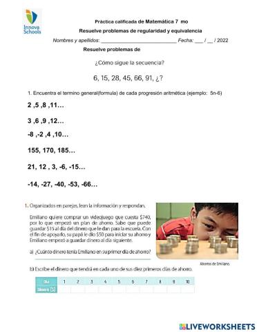 Progresiones aritméticas