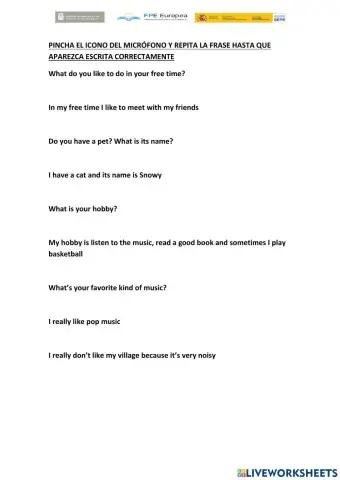 Practica de Speaking