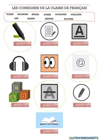 Les consignes de la classe (français)