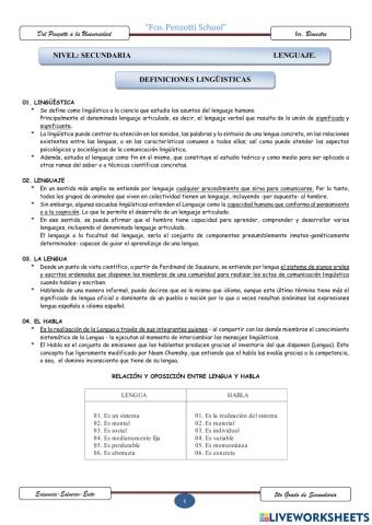 Definiciones linguisticas