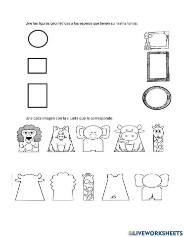 Figuras geométricas, siluetas, mucho-poco, pasado, presente, futuro y números ordinales.