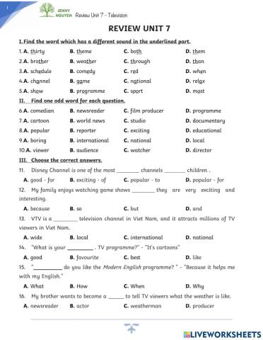 Grade 6-Review Unit 7