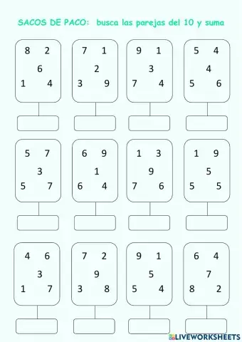 Sumas buscando el 10