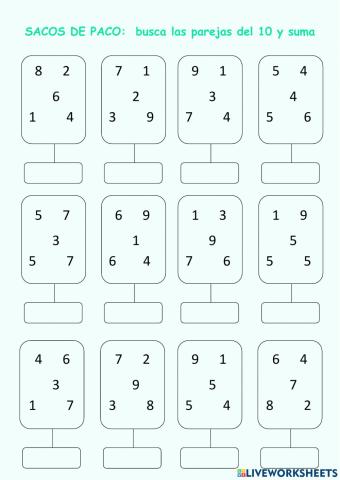 Sumas buscando el 10