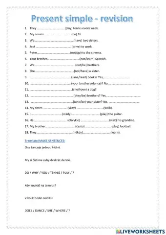 Present simple - revision