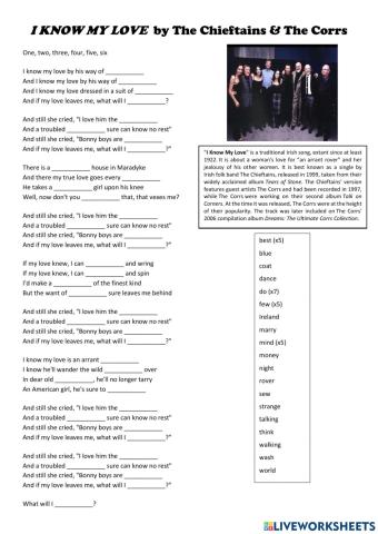 Song: -I know my love- by The Chieftains & The Corrs