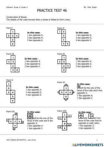 Cubes & Dice - Practice 46