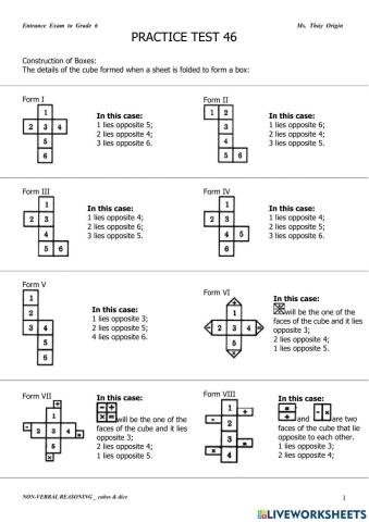 Cubes & Dice - Practice 46